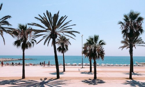 Pláž v Barceloně